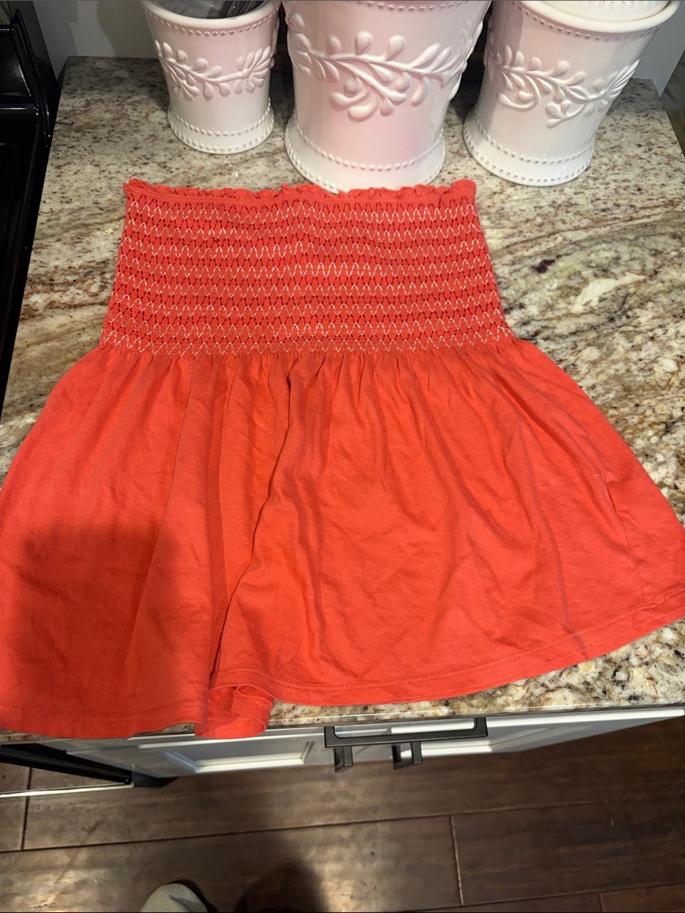 Old Navy Coral Smocked Waist Circle Skirt